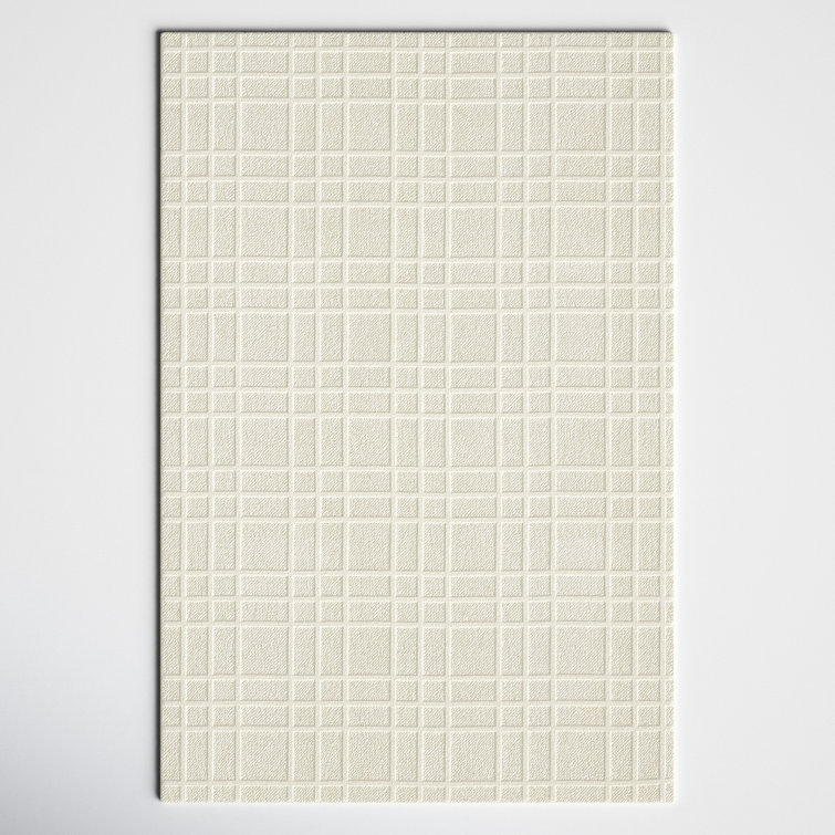 Alec Plaid Handmade Tufted Wool White Area Rug