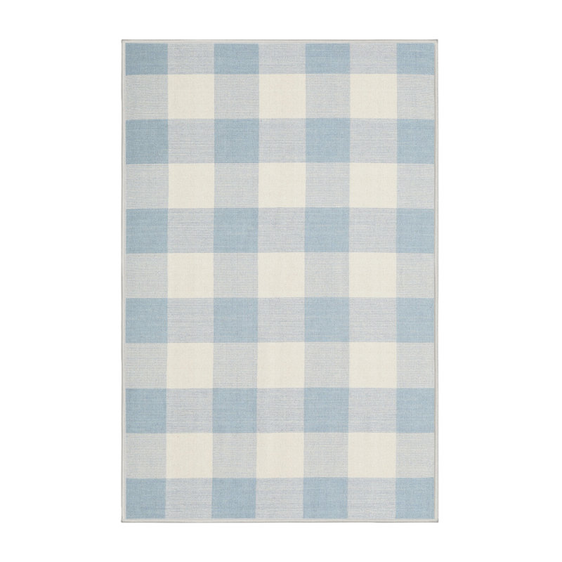 Kankakee Gingham Indoor Rug, Rectangle 8' x 10'