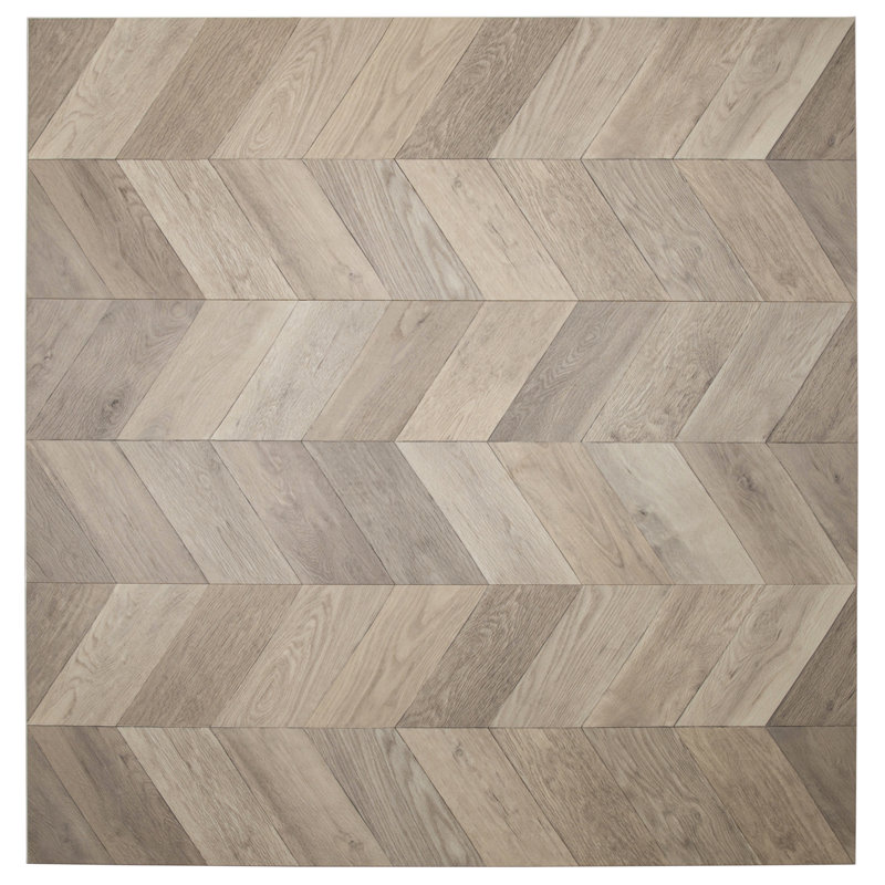 MaxCore Deco 22mil x 18" W x 52" L Chevron Interlocking Luxury Vinyl Plank Flooring, Beach Oak