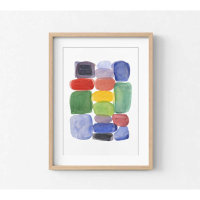 «Modern Color Block Watercolor», reproduction d'art abstrait minimaliste