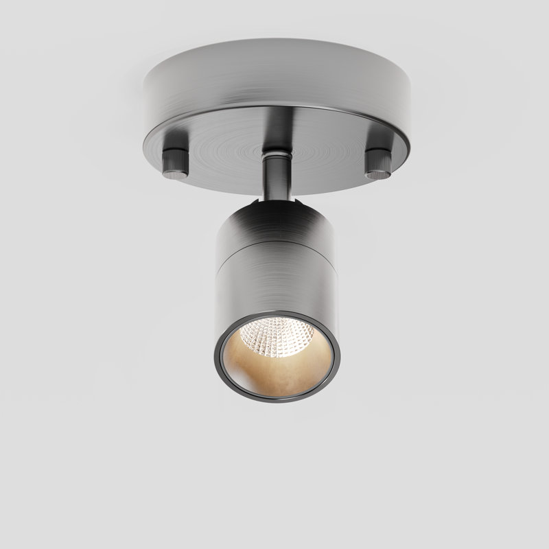 Applique murale 1 lumière à DEL Shura avec tête rotative intégrée Shura, 3000K, 490LM, Nickel brossé