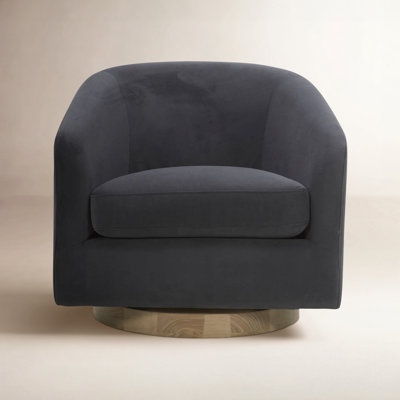 Bennett Linen Swivel Barrel Chair