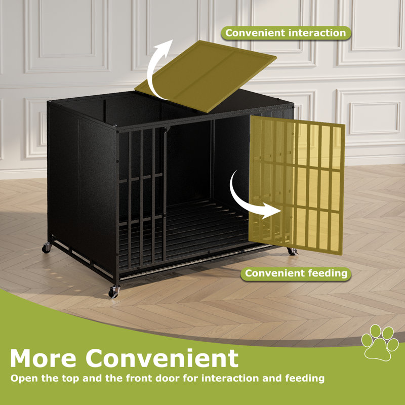 Cage à cage robuste pour chien, H 32,2 po x l 47,2 po x P 29,6 po