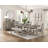 Hewitt 63.5" Transitional Upholstered Dining Bench – Wire-Brushed Gray · Nailhead Trim