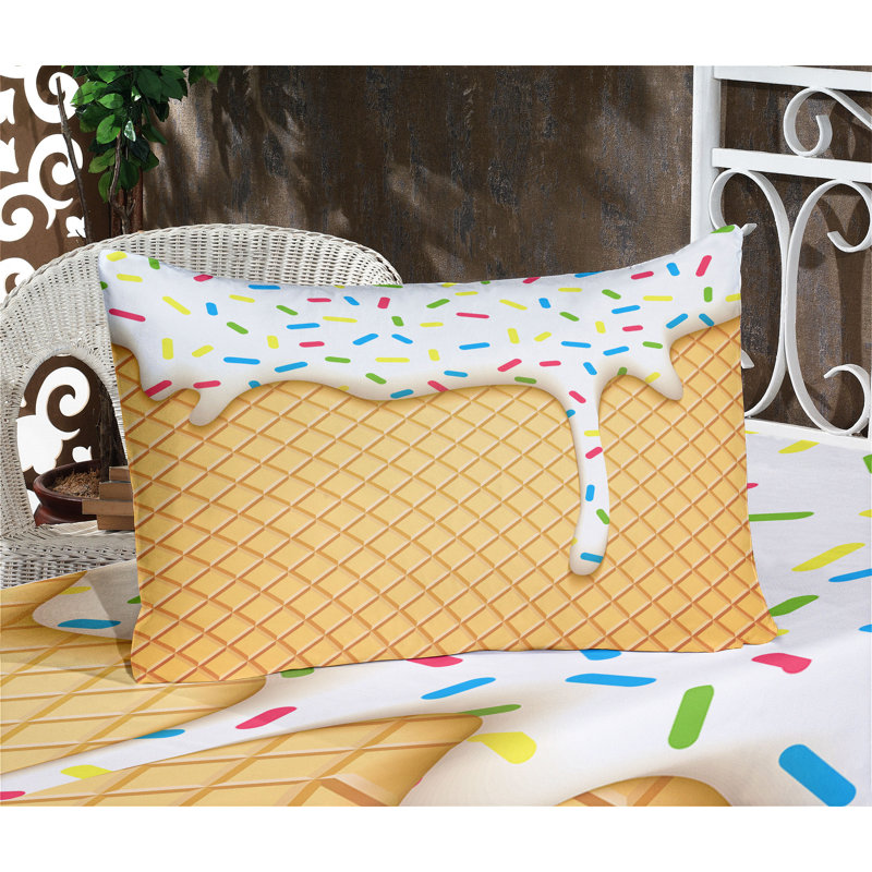 Multicolore drap-housse et coussin décoratif Ambesonne, Ensemble de draps pour très grand lit californien