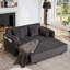 Canapé-lit réglable 66 po 3 en 1 avec lit escamotable 4 coussins et poches latérales