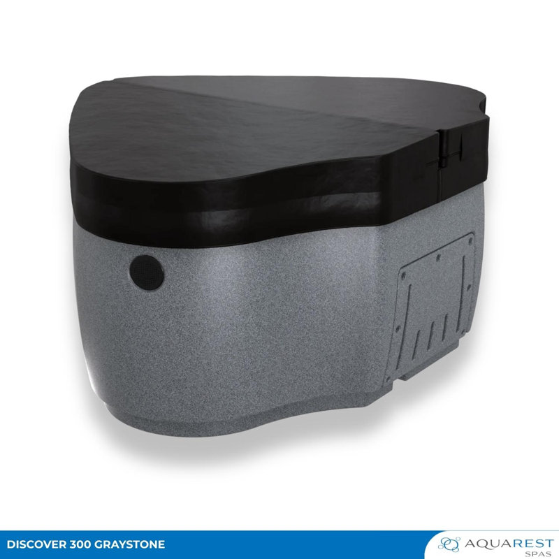 AquaRest Discover AR300 Standard 2-Person 20-Jet Oval Plug & Play Hot Tub with LED Waterfall and Friction Heating, Graystone