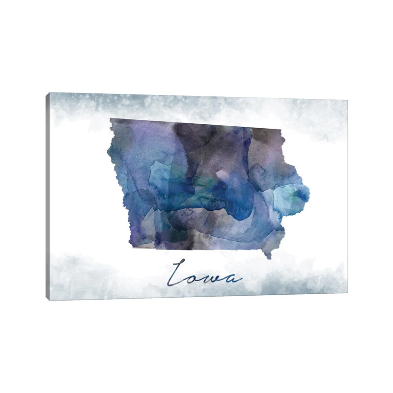 Iowa State Bluish - Wrapped Canvas Print, 20.32cm H x 30.48cm W
