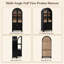 Armoire de rangement arquée 71 "à deux tons avec portes et tiroir en verre - Huche noire et brune pour salle à manger