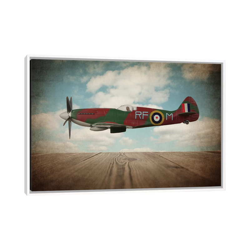 Spitfire - Print on Canvas, 66.04 cm H x 45.72 cm W, White Framed