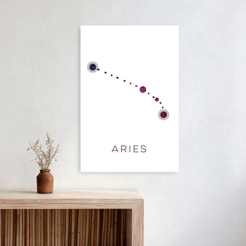 0011 Zodiac Abstract Contemporary Wall Art Print 1 Piece Wrapped Canvas Wall Art, 60.96cm H x 40.64cm W