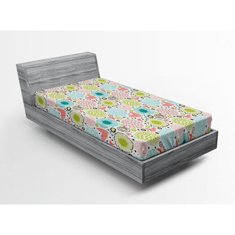 Microfiber Floral Fitted Sheet, Twin XL Fitted Sheet