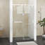 Porte de douche coulissante simple sans cadre l 48 po x H 76 po | Verre trempé amélioré de 0,31 po (8 mm) | Quincaillerie en acier inoxydable | Sécuritaire, résistant à l'explosion, transparent et élégant, robuste et durable
