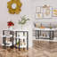 Ensemble de 3 tables basses, table basse rectangulaire et 2 tables d'appoint, plateau de table en faux marbre et structure en métal, ensembles de tables 3 pièces avec rangement à plusieurs niveaux, pour petits espaces, appartement, salon, bureau-1453335589