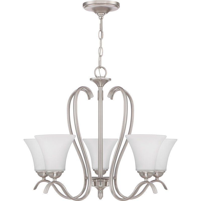 Lustre traditionnel à 5 lumières Newfane, Nickel brossé