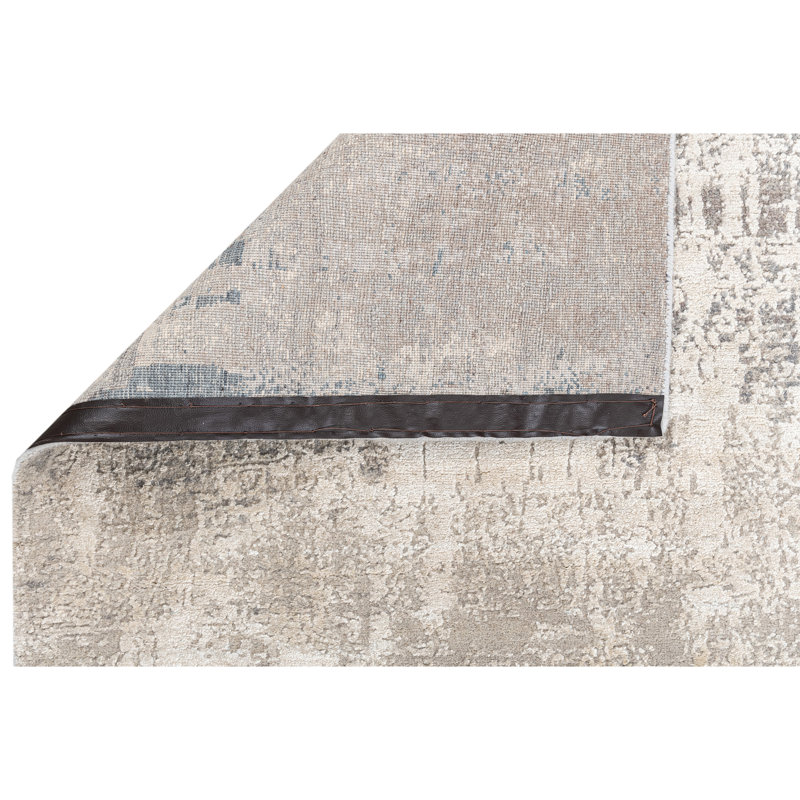 Tapis sable et beige noué à la main de haute qualité, Rectangulaire 8 pi x 10 pi