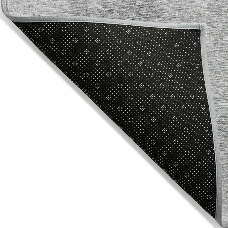 Tapis extérieur lavable géométrique gris et argenté 5 pi x 8 pi Fabre