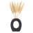 Sculptural Ceramic Textured Table Vase for Home Decor - Modern Open Cutout Flower Vase for Shelf and Living Room Accent-605241562-605241558