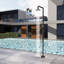 87.4"H Temperature Control 316 Stainless Steel Freestanding Outdoor Shower with Hand Shower-119285616