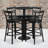 Naro 24'' Round Laminate Table Set with Round Base and 4 Ladder Back Metal Barstools-24678186-68073109