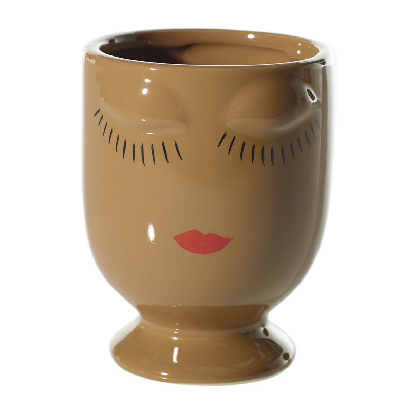 Pot à fleurs en céramique Jaziyah Celfie, Caramel