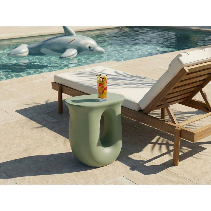 Pedestal End Table, Green