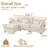 Beige Chenille Modular Sectional Sofa, Double Layer Support Couch with 5 Pillows & Side Storage Pocket,Movable Ottoman-1274976951