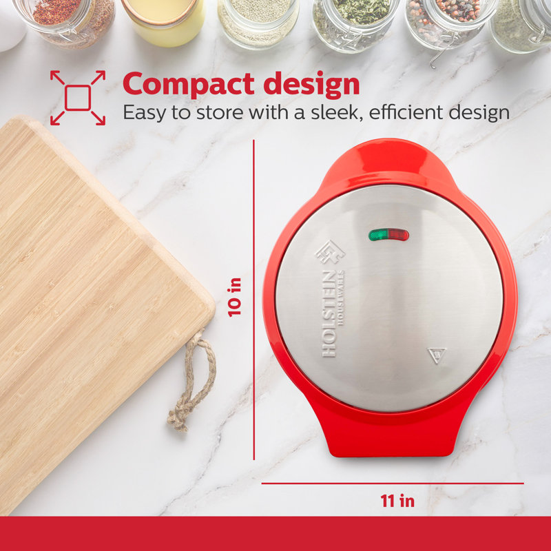 Gaufrier standard Holstein Housewares, Rouge
