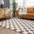 Atiran Checkered Shag Brown Area Rug-917063915