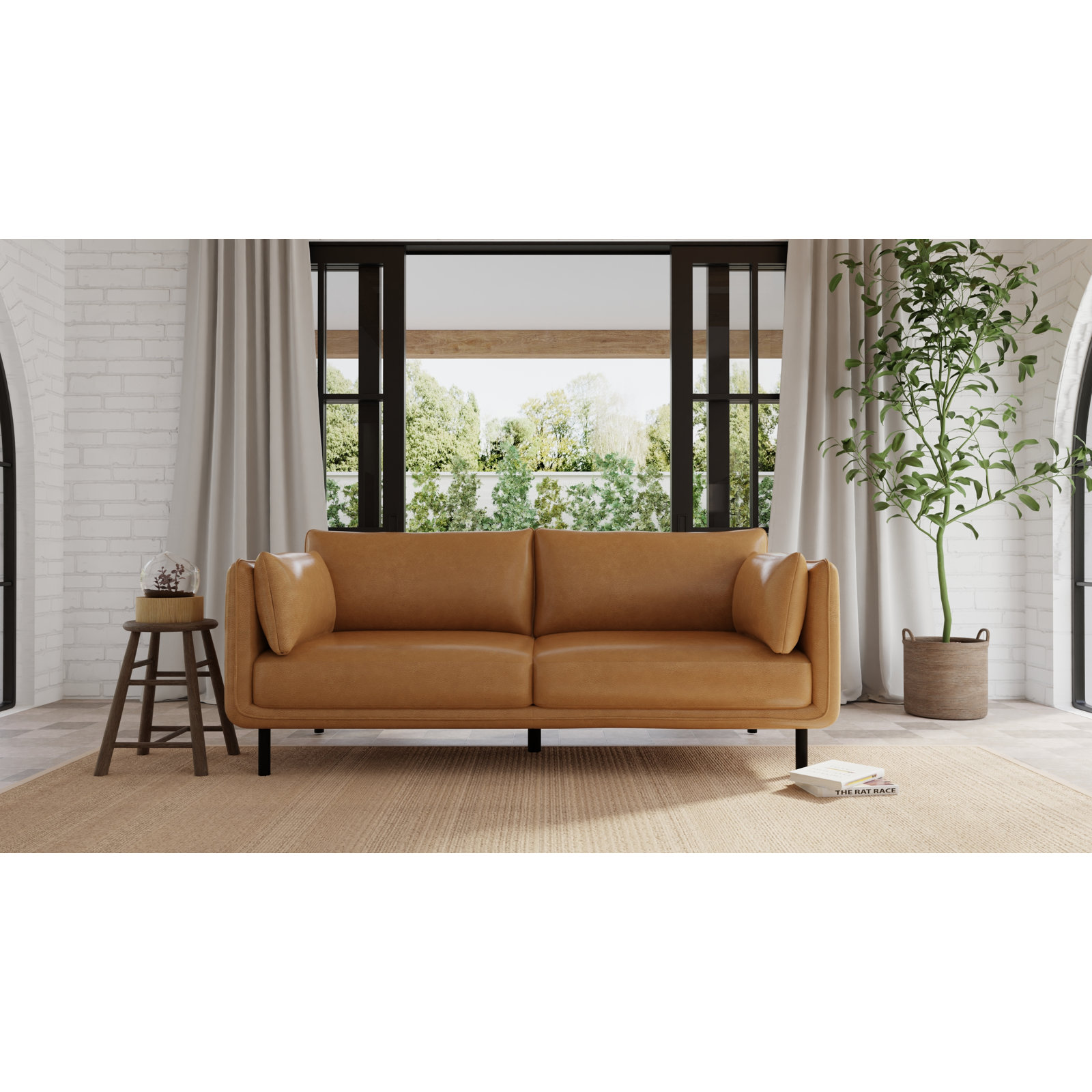 Elsie 84" Genuine Leather Sofa