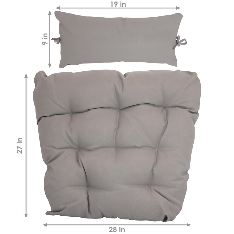 Coussin de siège et d'appuie-tête beige uni 28 po x 27 po, Gris