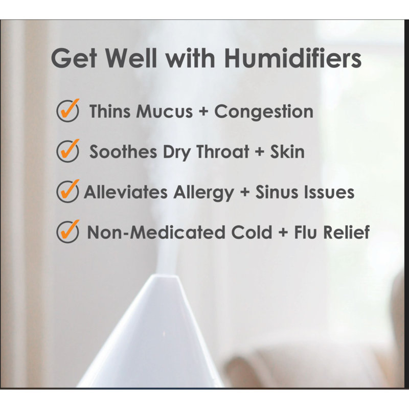 Clear and White Ultrasonic Cool Mist Humidifier with Auto Shutoff