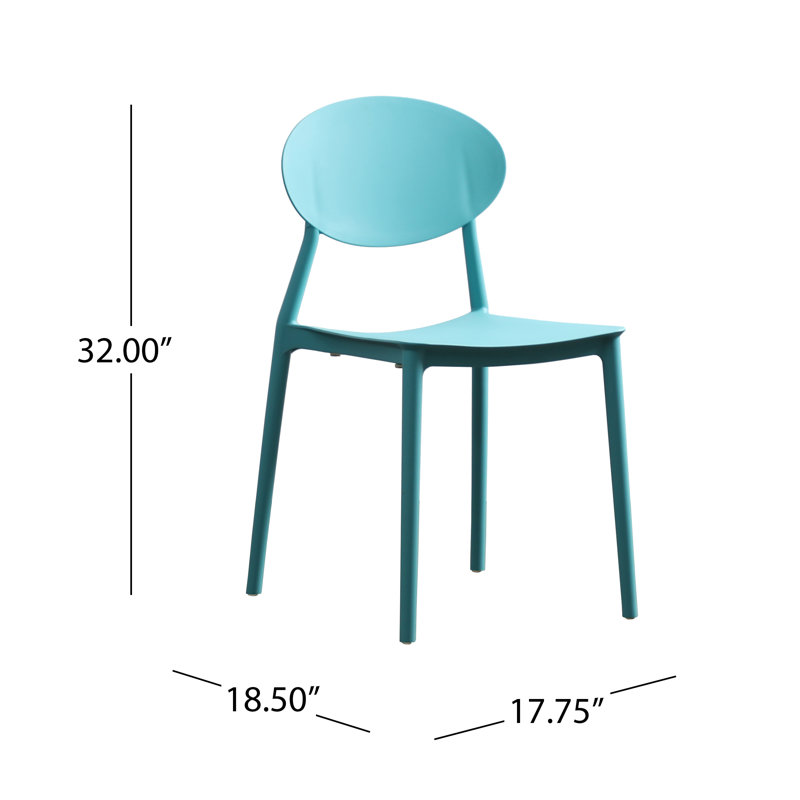 Invicta 17.75'' H Stacking Side Chair, Teal