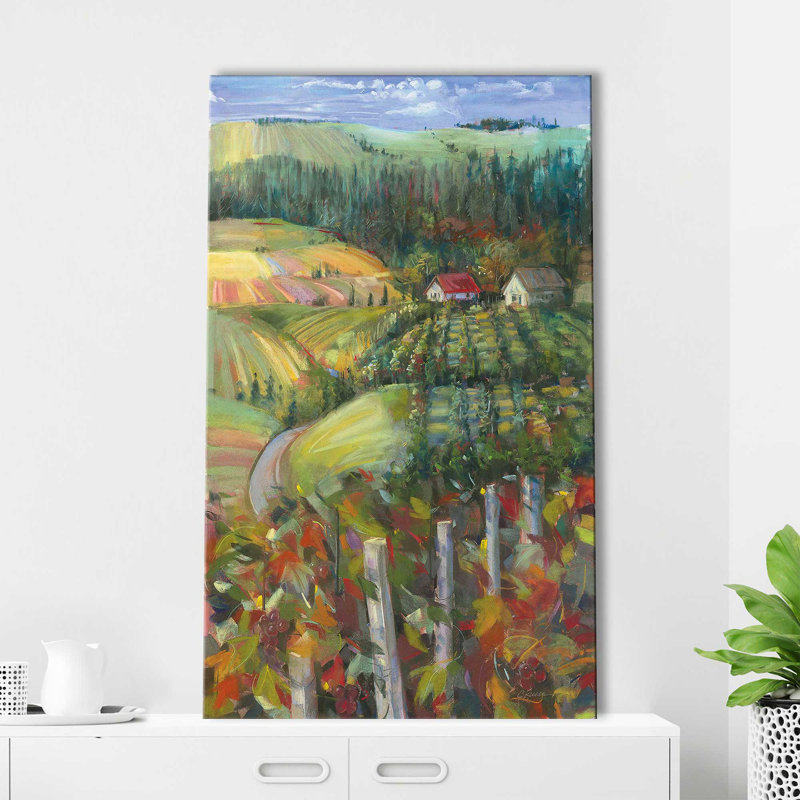 «Quiet Farm Field» par Carol Rowan - Peinture, Toile tendue, H 30 po x l 18 po x P 1 po