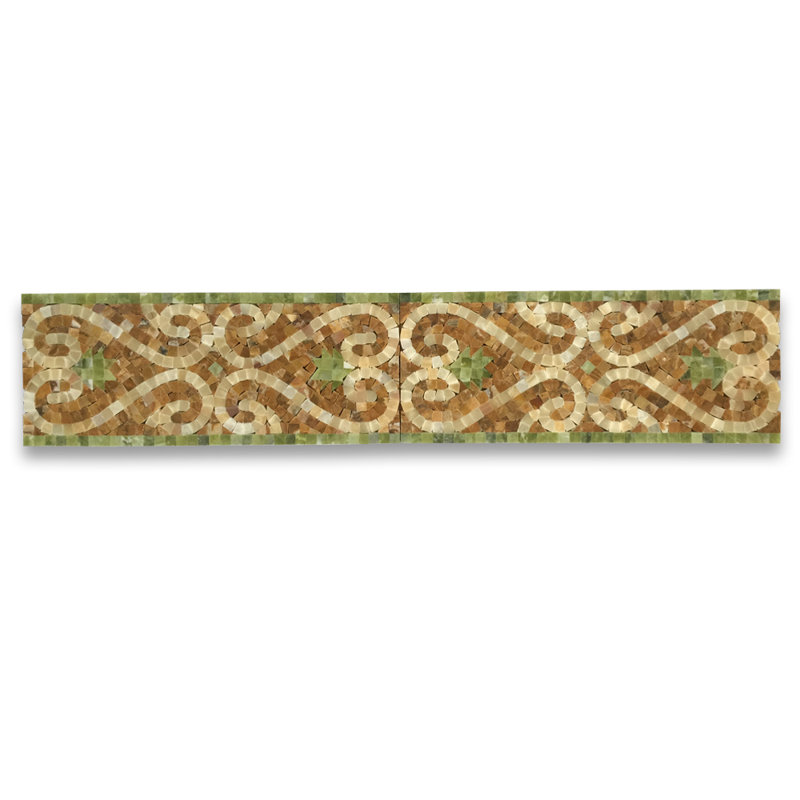 Carrelage mural en mosaïque 6 po x 13 po, Brun / jaune / vert