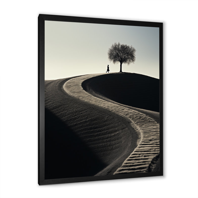 Horizon minimal noir et blanc, photo I, Cadre simple noir, H 20 po x l 12 po x P 1 po