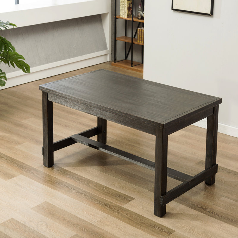 Antique Black Finish Rectangular Wood Dining Table