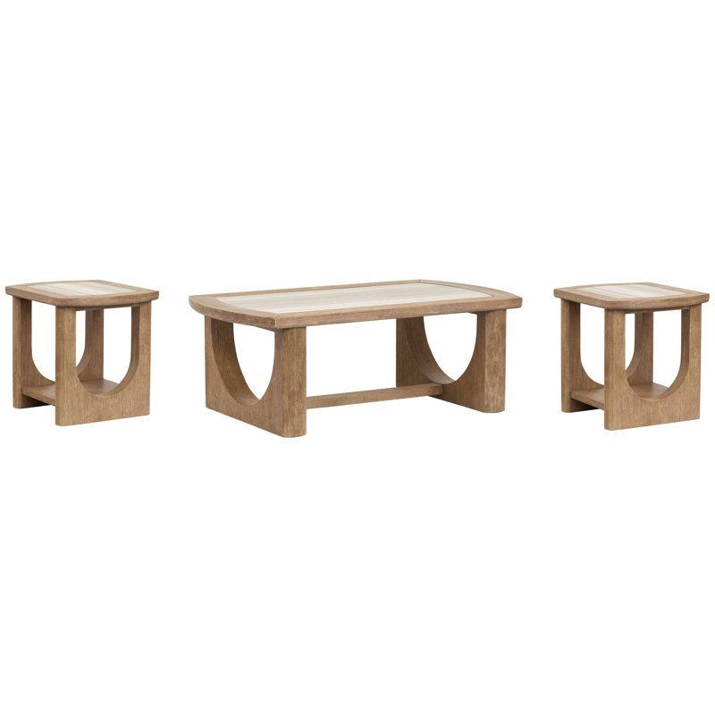 Rectangular Cocktail Table With 2 End Table, 3 Pieces: Coffee Table, 2 End Tables