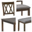 Ensemble de salle à manger 6 pièces en bois - Table rectangulaire avec banc et chaises
