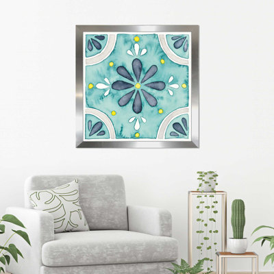 « jardin escapade tile i », reproduction de peinture à l’aquarelle sur toile encadrée