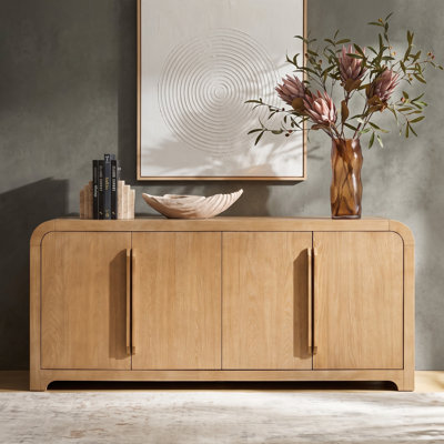 Gillon Modern 72''W Fully Assembled Solid Wood Sideboard with Adjustable Shelves 