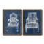 Antique Chair Blueprint V - ensemble de 2 impressions sur toile encadrées-1471190133-1471190126