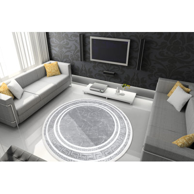 Brandyn Round Oriental Area Rug