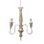 Lustre en bois à 4 lumières, luminaire suspendu avec chaîne réglable pour le vestibule de la salle à manger de la cuisine, ampoule non incluse
