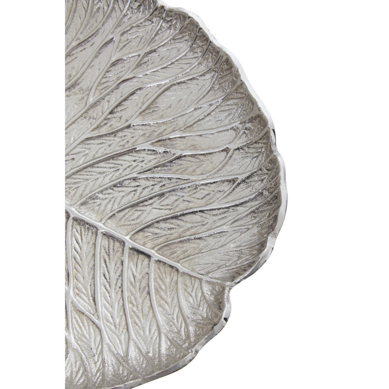 Richy Metal Decorative Plate 1, Silver, 4cm H x 29cm W x 29cm D