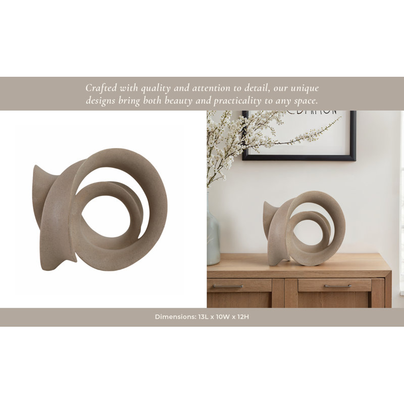 Sagebrook Home 13" Menen Large Loop Statuary, Tan