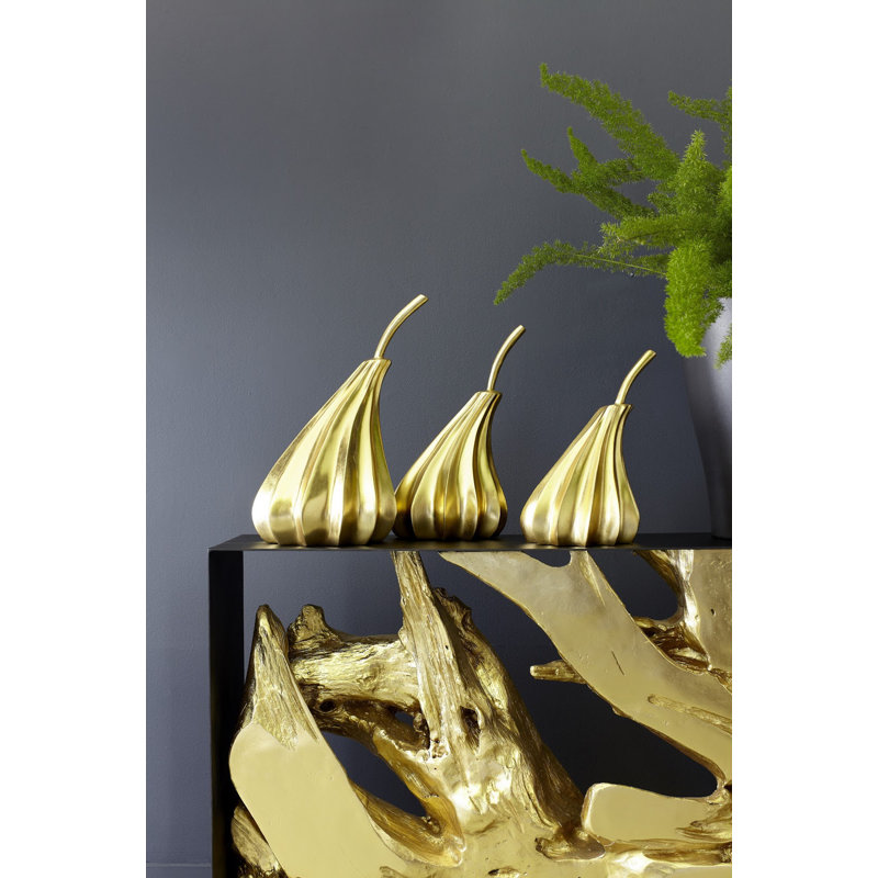 Phillips Dipped Pears Sculpture Set of 3, Gold Leaf