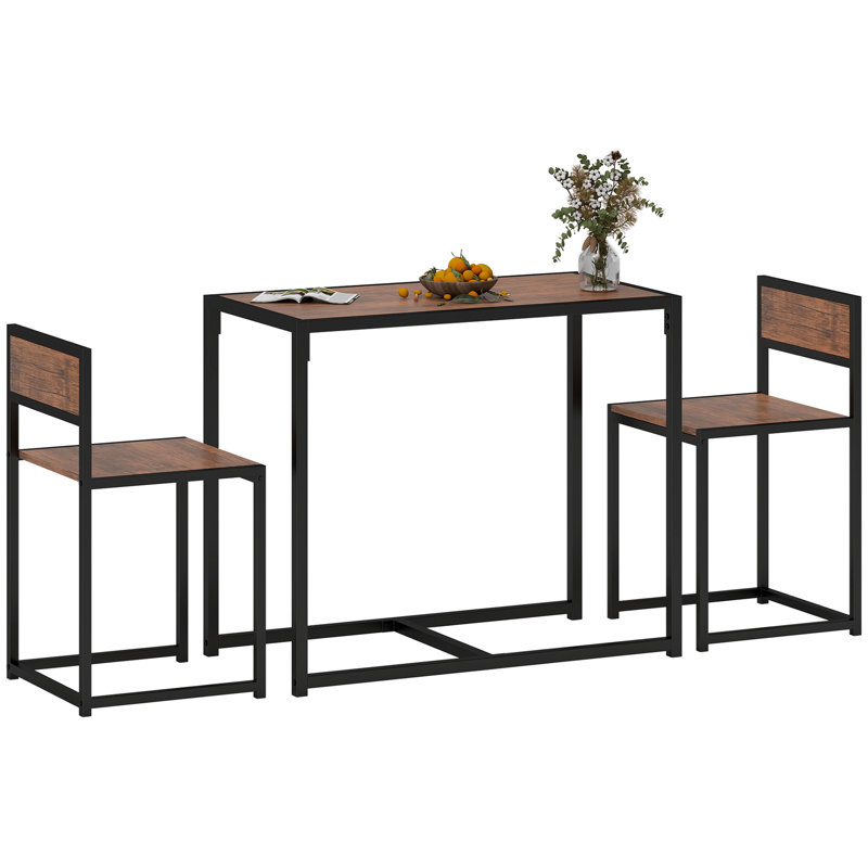 Helotes 2 - Person Dining Set, Brown, Brown