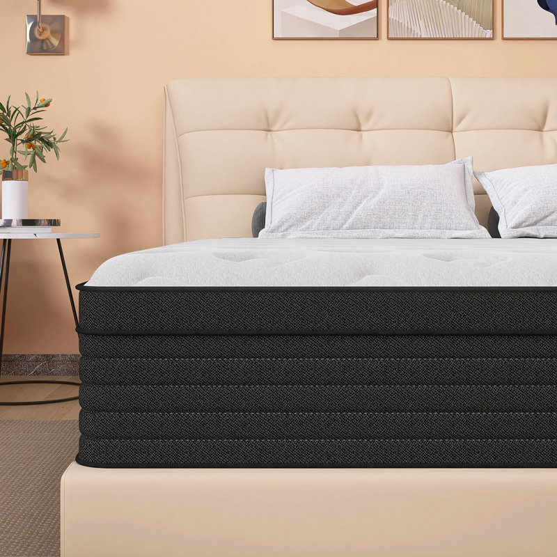 Matelas hybride à ressorts ensachés de 8 po / 10 po / 12 po / 14 po avec mousse certifiée CertiPUR-US, Complet/Double
