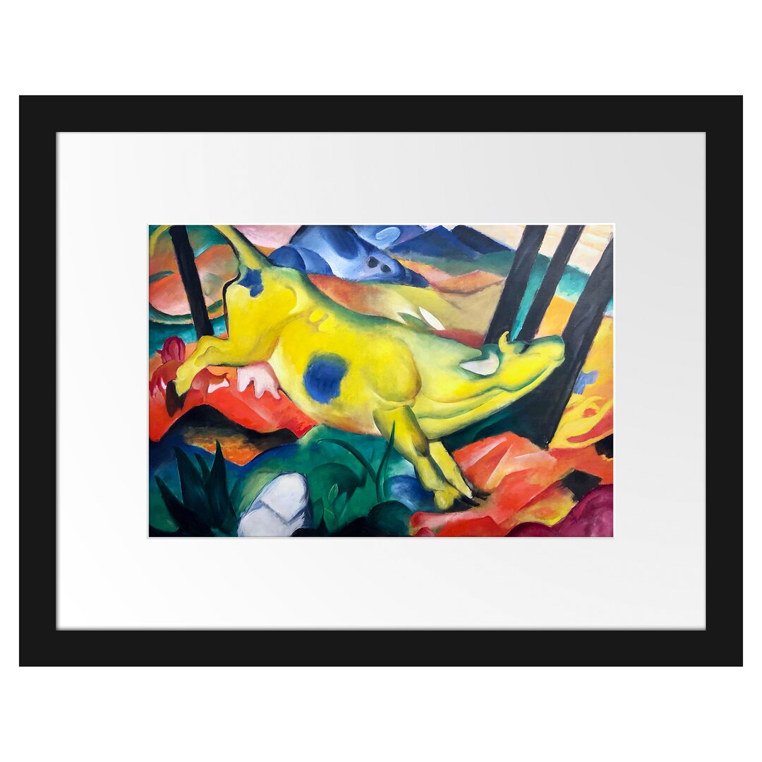 Gerahmter Kunstdruck Yellow Cow von Franz Marc